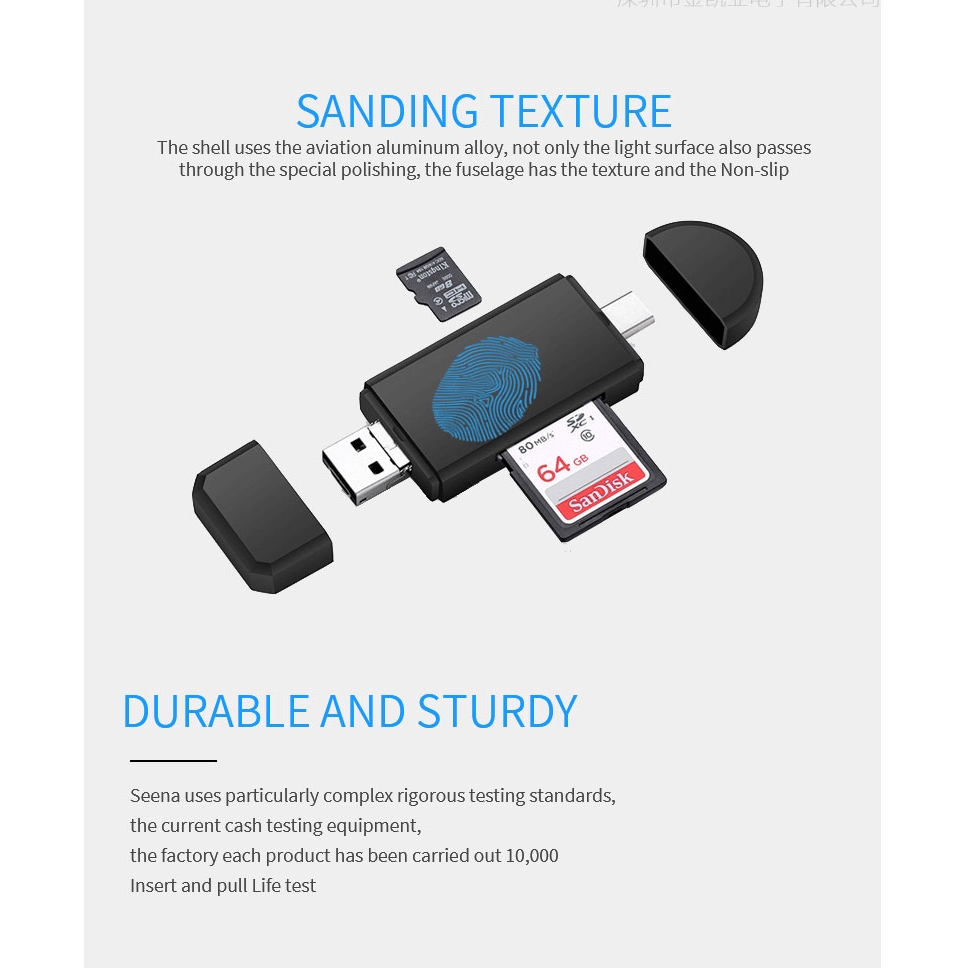 3 In 1 Type C/Micro USB OTG Memory Card Reader TF/SD Androi OTG Storage Adapter for Android Computer Extension Header Cardreader