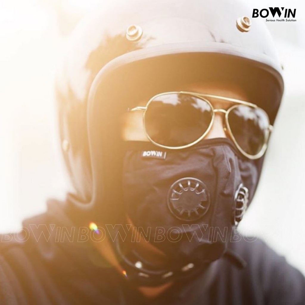 Bowin Masker N99 CV - Dual Filter Karbon Aktif (Masker Kesehatan/ Masker Polusi/ Masker Motor)