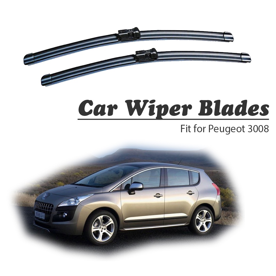 1 Set Karet Wiper Depan Mobil Untuk Peugeot 3008 MK1 MK2 2018 2017-2008