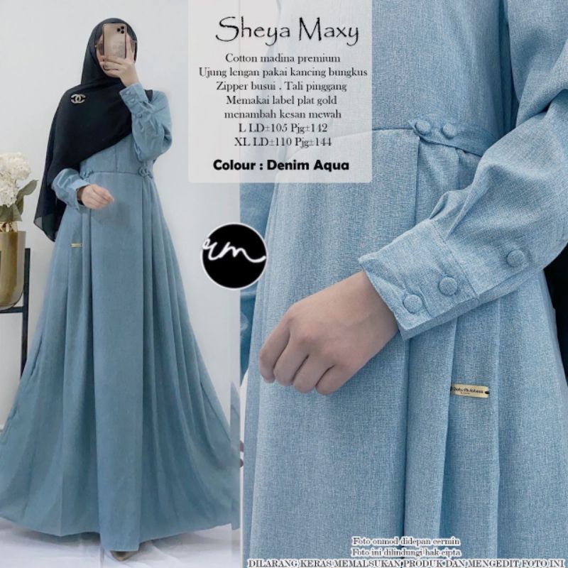 RESTOCK SHEYA MAXY Gamis Best Seller ORI 100% By Ratu Mulabees Fabrik Katun Madinah Premium ( Adem d