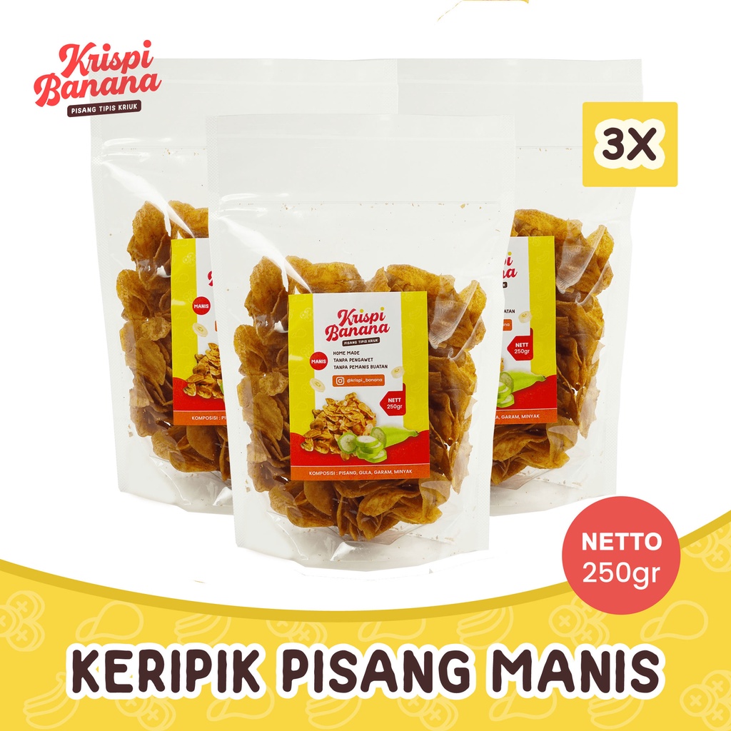 

KRISPI BANANA Keripik Pisang Manis (Paket 3)