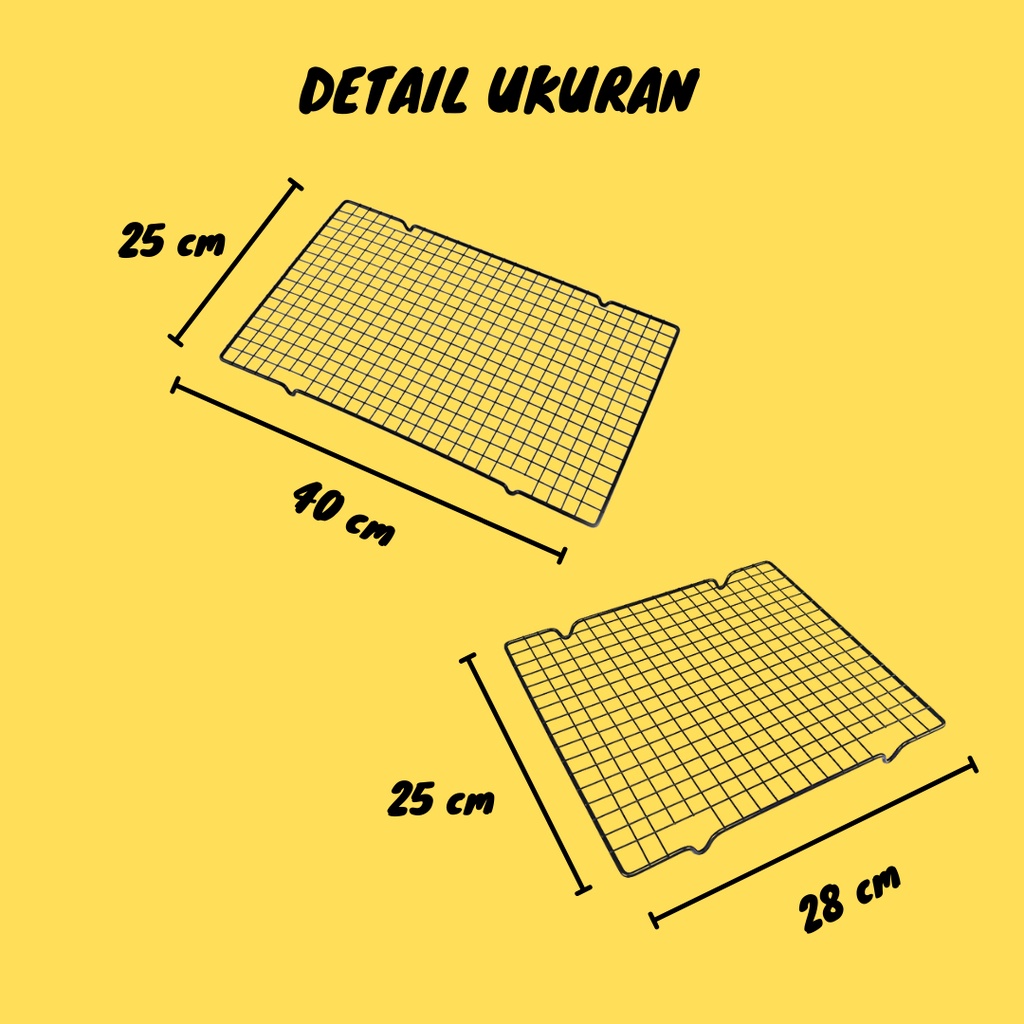 Cooling Rack Single Rak Untuk Pendingin Tatakan Kue Cake Cookies Baking Cooling Rak Dan Wadah Peniris Makanan Gorengan Minyak