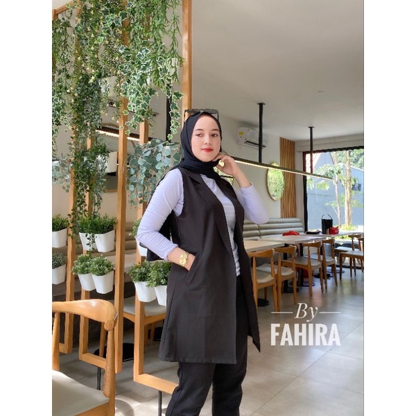 OUTER FAHIRA/FAHIRA BLAZER /CARDI FAHIRA/CARDIGAN FAHIRA ORIGINAL-HITAM POLOS