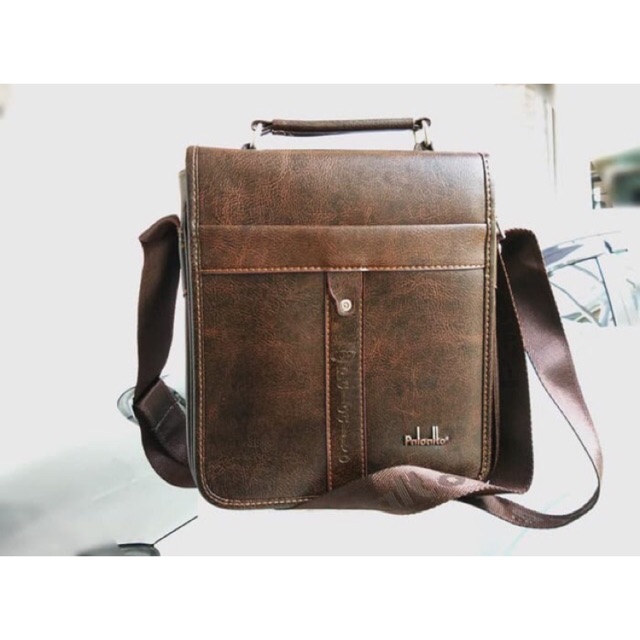 tas polo tenteng coklat selempang pria super