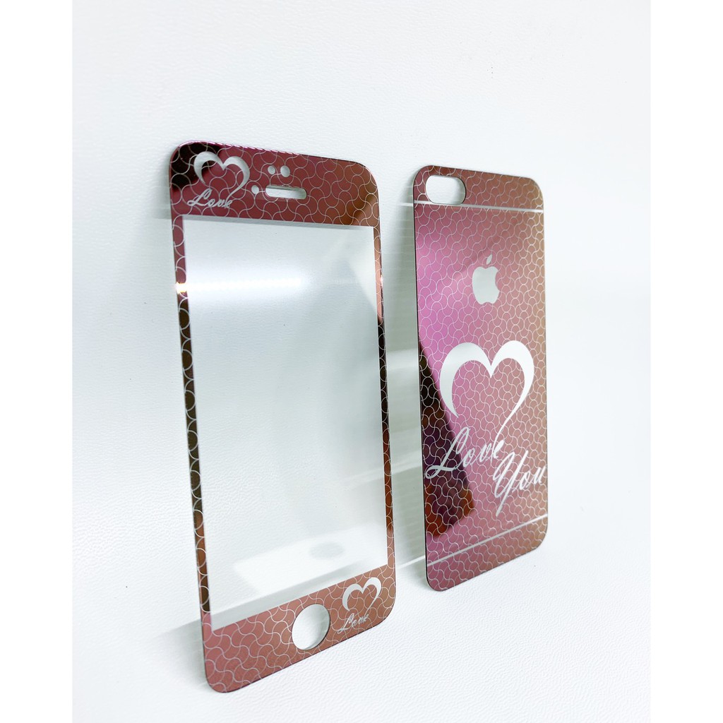 Tempered Glass 3D Full warna Pink motif Love Srangeo sarangeo Korea