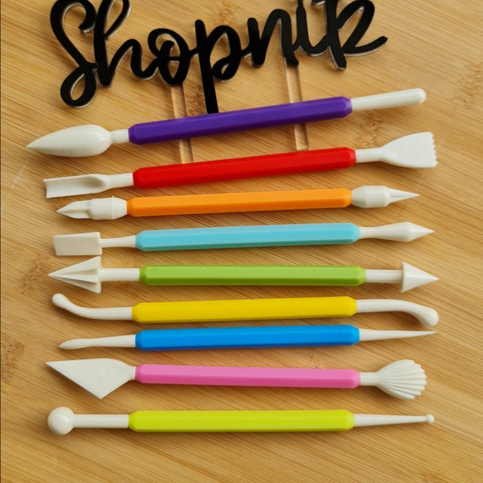 

KUE-PENGHIAS-ALAT- FONDANT TOOLS SET 9 MODELLING ALAT DEKORASI KUE CLAY FIGURE MULTI -ALAT-PENGHIAS-