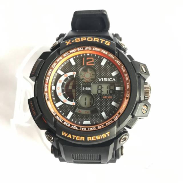 Jam tangan digital Sporty jumbo water Resist merk Visica 666