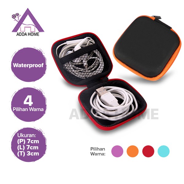 Adda Home - USB Organizer - Dompet Tempat Kotak Organizer Kabel Earphone Charger Casing Anti Air dan Anti Jatuh