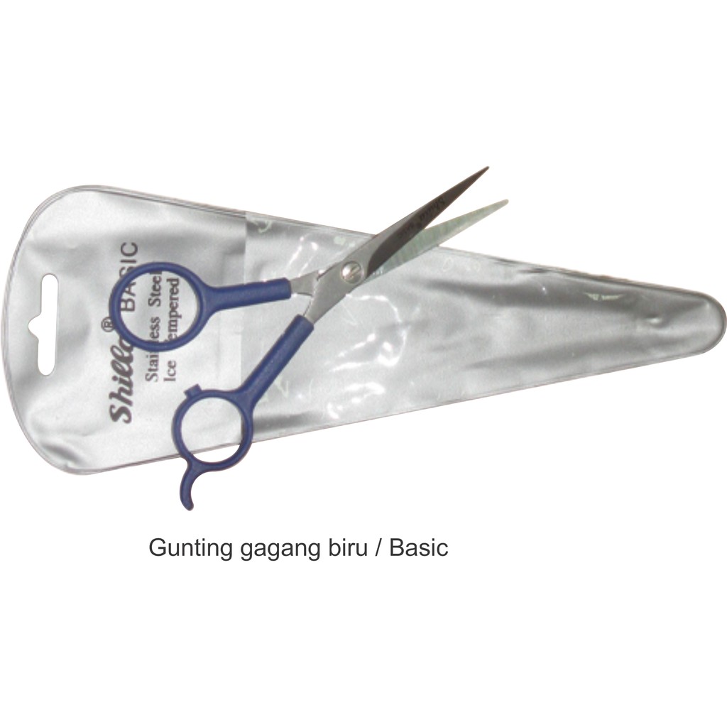 Gunting Rambut Gagang Biru Basic - Basic Blue Handle Hair Scissors