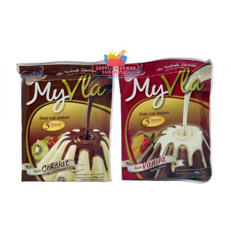 

My Fla bubuk Instant Vanilla Cokelat Nutrijel