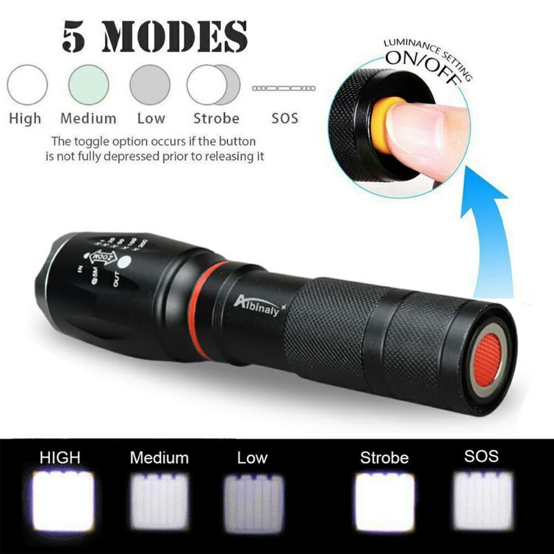 [100%ORIGINAL]PAKET SENTER LED TORCH CREE XM-L 8000 LUMENS WATER RESISTANT - FREE BATERAI + CHARGER + BOX