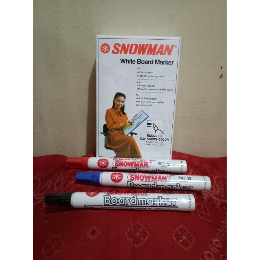 

Big Sale Spidol Snowman White Board Marker BG-12 - Hitam Promo Awal tahun