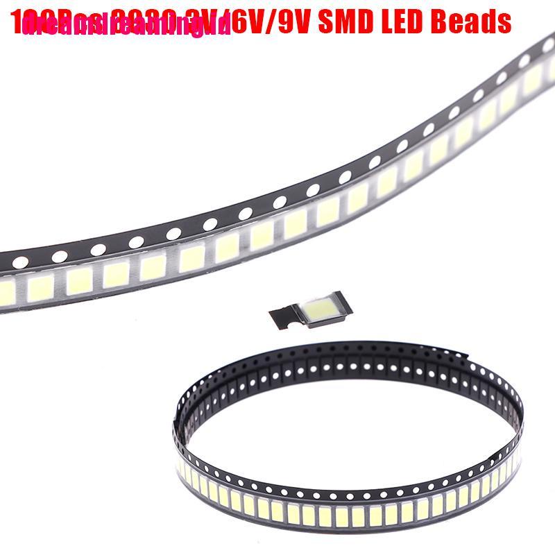 100pcs Lampu Bohlam LED 1W 3V / 6V / 9V 3030 SMD Warna Cold White Untuk TV LED