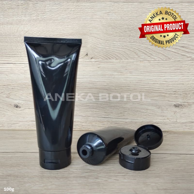 TUBE 100 GRAM HITAM TUTUP FLIPTOP HITAM / TUBE PASTA KOSONG MURAH ORIGINAL