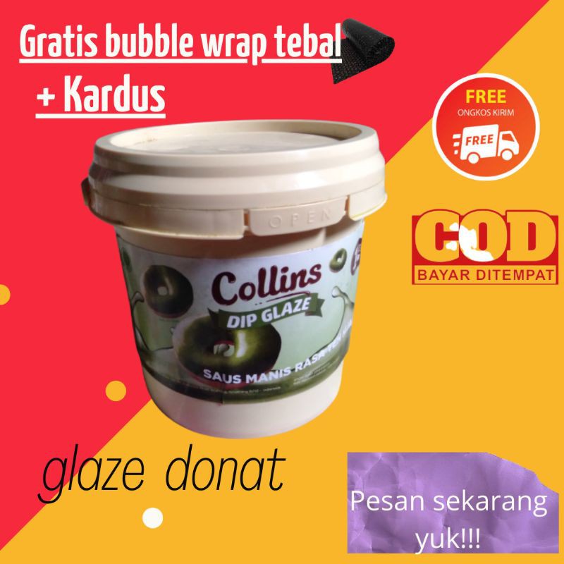 PROMO Collins Dip Glaze GREENTEA 1kg Glaze Donat/Glaze Collins/Toping Donat/Murah  Mojokerto