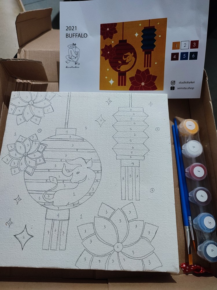 Painting Kit By Number 20x20cm - Chinese New Year Edition