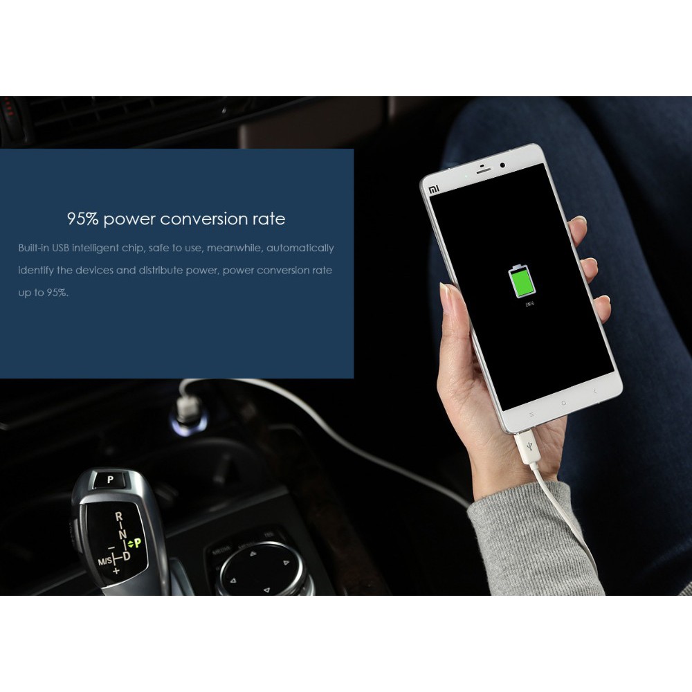 (OROGINAL) Xiaomi Mi Car Charger Dual USB Fast Charging QC 3.0