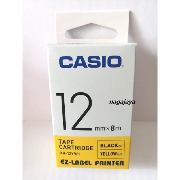 

original Casio ez-label printer tape, 12mm yellow kuning xr-12yw1