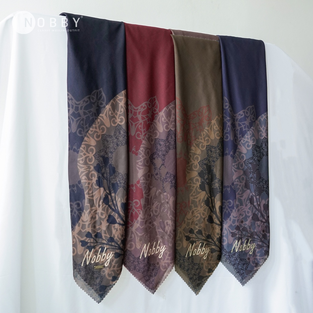 Nobby Batica Scraf Ultrafine Voal Premium - Hijab Segi Empat Motif Premium Lasercut Kerudung Printin