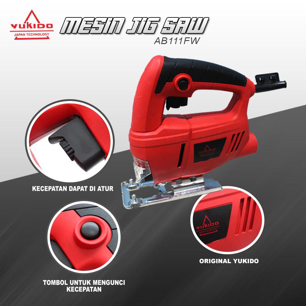 ( BISA COD )Mesin Gergaji kayu Jig Saw Machine YUKIDO Mesin Jigsaw Gergaji Triplek Potong Kayu Listrik Jig Saw AB-111FW