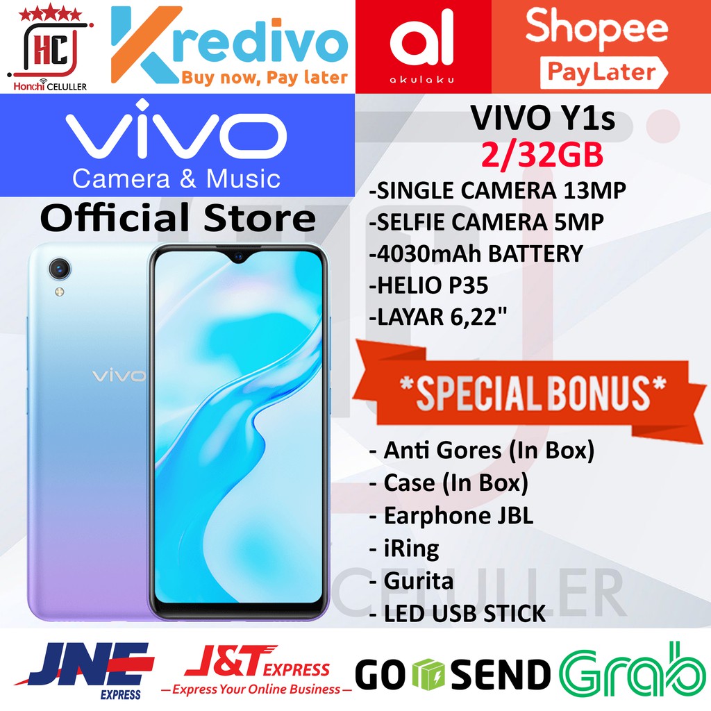 VIVO Y1s RAM 2GB ROM 32GB 2/32GB GARANSI RESMI VIVO INDONESIA 1 TAHUN