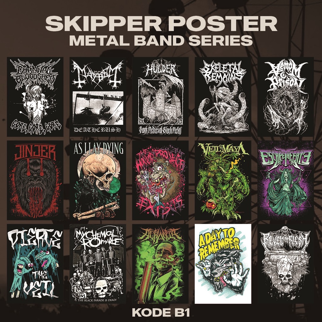 15 PCS/ POSTER A3 & A4/ POSTER DINDING/ POSTER KAMAR/ POSTER CUSTOM/ METAL BAND SERIES PART 2
