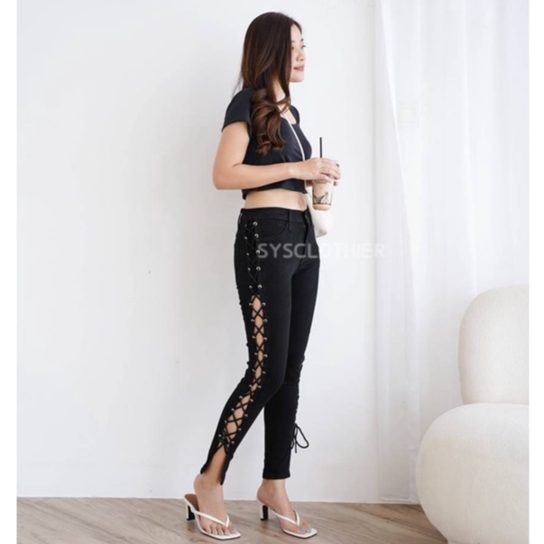 CELANA JEANS WANITA MILEY DEEPBLACK