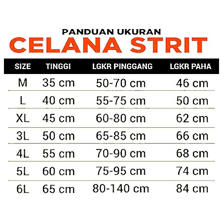 Celana Short Wanita Legging - Celana Strit Wanita Dewasa Size S - 6L