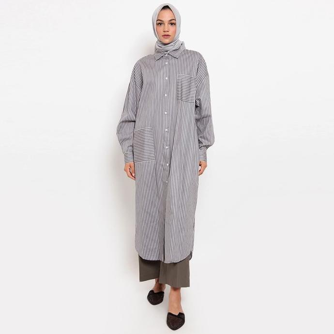 KLA Itang Yunasz Tunik Shirt Dress Muslim Erica Grey