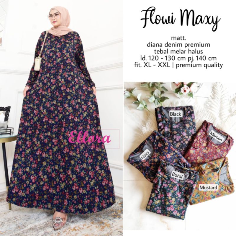 baju dress wanita gamis maxy calvin jeans