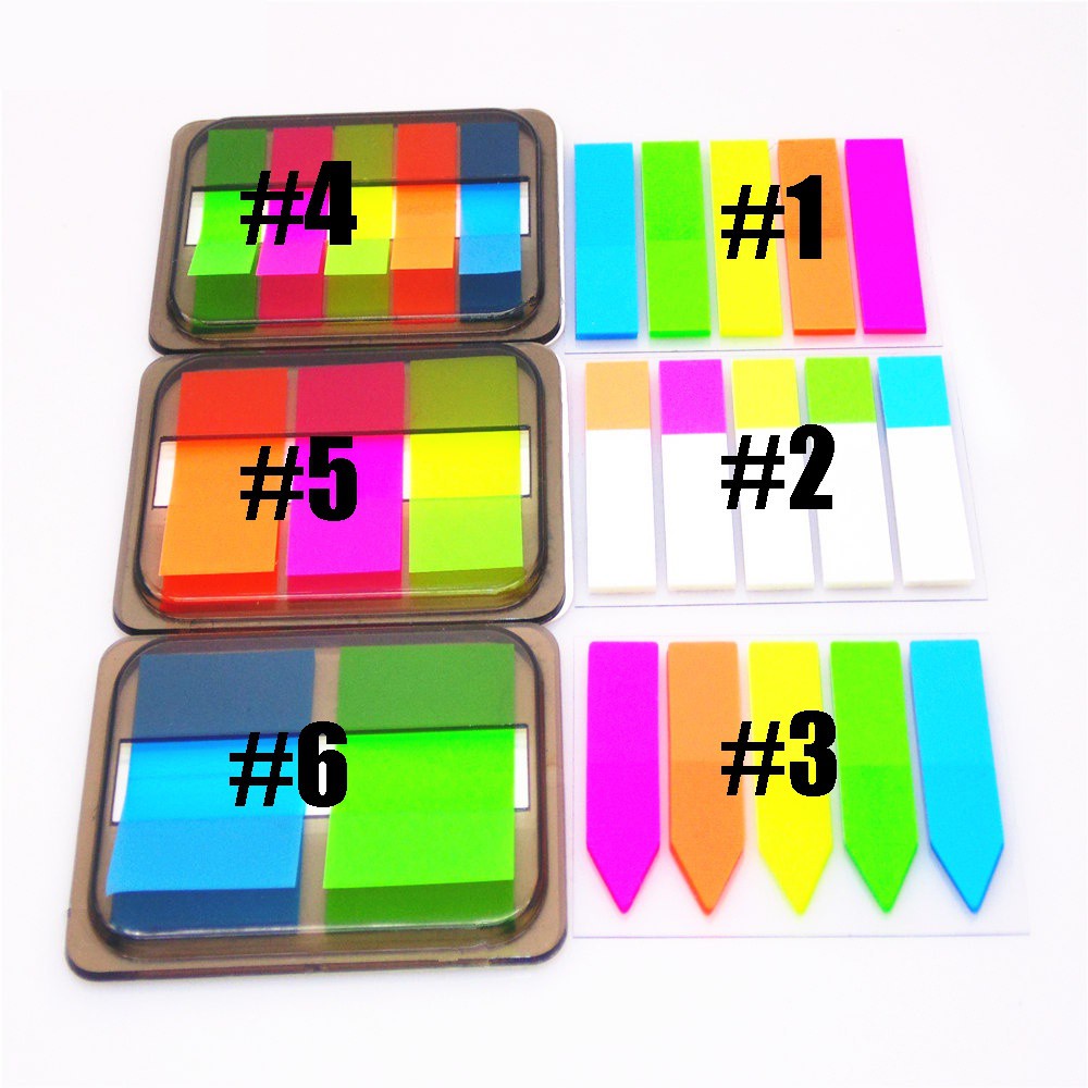 Lanfy Sticky Note Penanda Halaman Indeks Warna Fluorescent Untuk Kantor / Sekolah