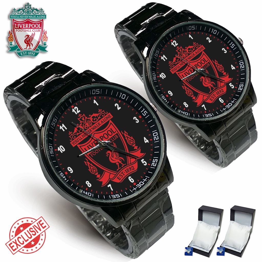 ( Keren ) Jam Tangan Liverpool Rantai Hitam - Couple / Satuan Exclusive 7