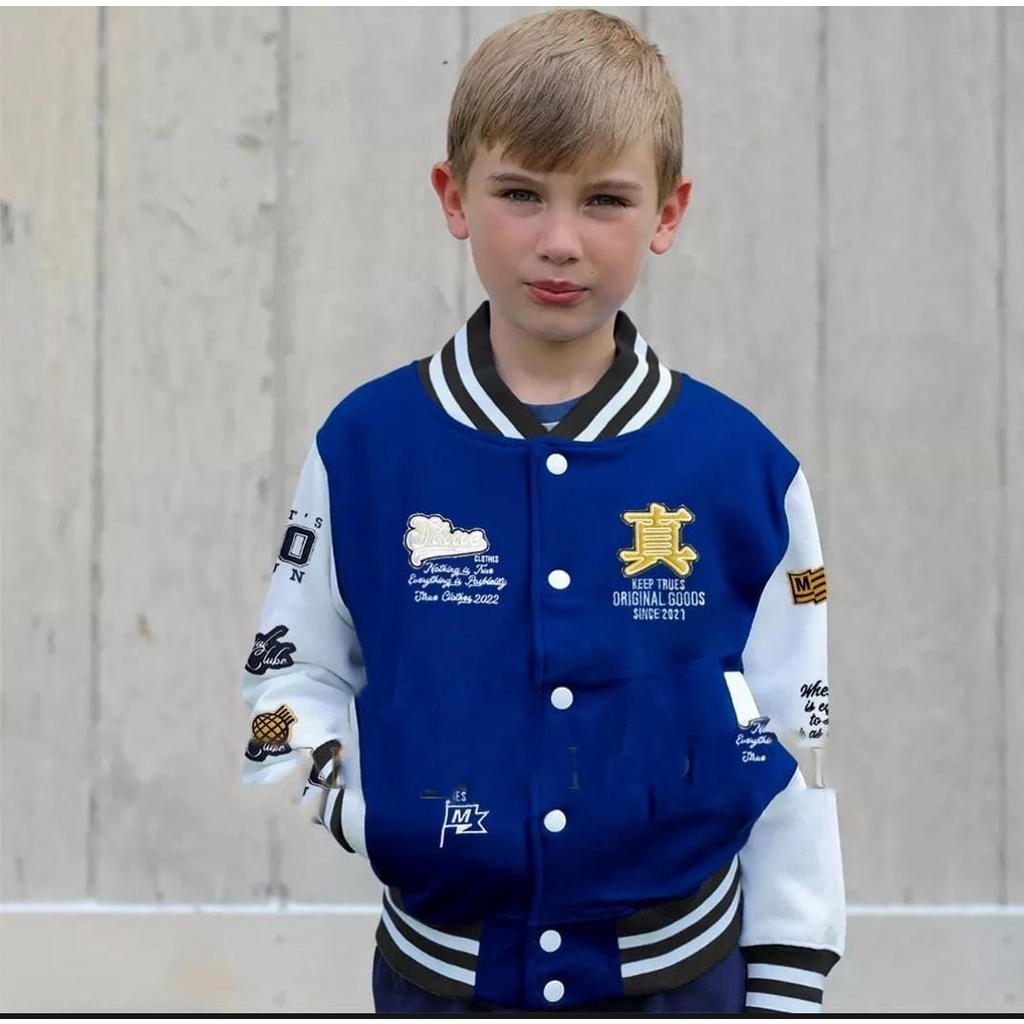 Jaker Varsity Original Anak - Jaket Bomber Varsity Original Anak - Jaket Baseball Varsity Original Distro Anak Usia 6-10 Tahun Unisex