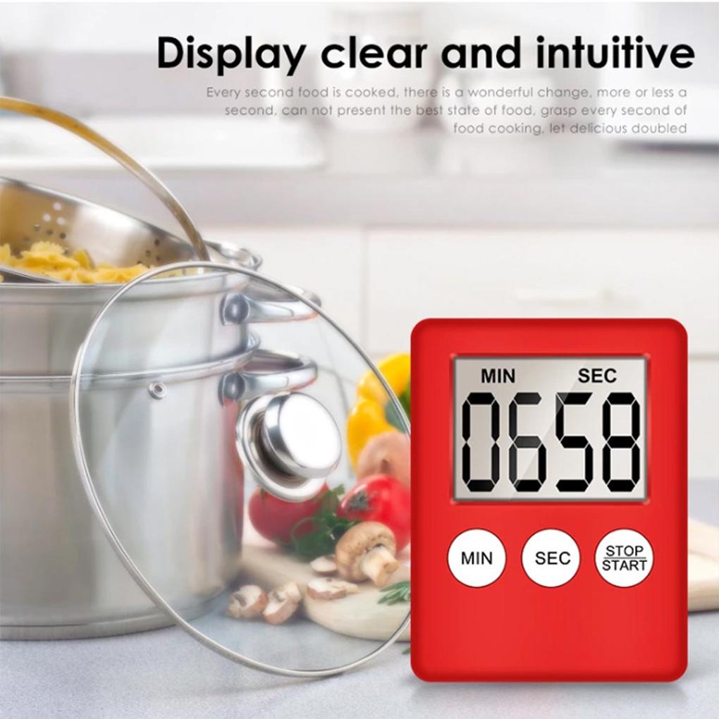 Timer Dapur Masak Baking Digital Count-down Study Timing Alarm Nyaring Dapat Dipasang Olahraga Portabel Dioperasikan Baterai