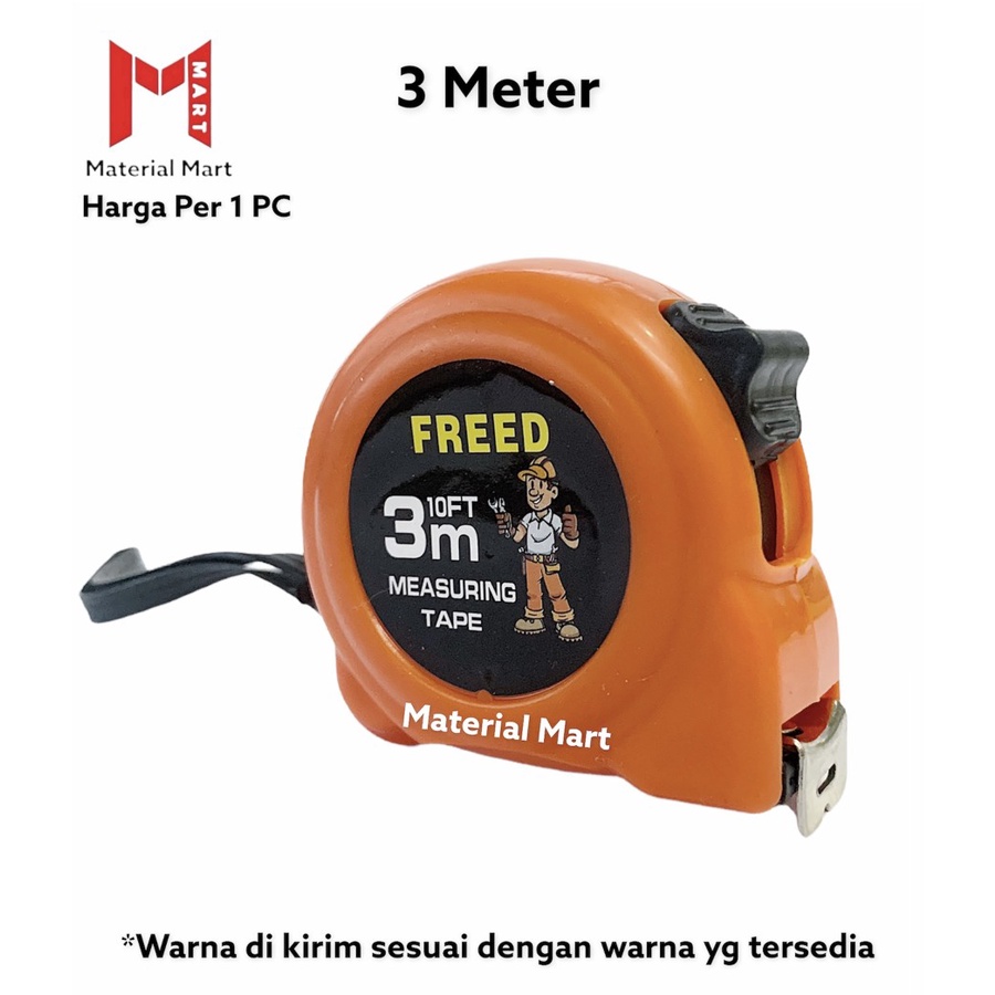 Meteran 3M ABS Murah | Alat Ukur 3 Meter Warna | Meteran 3 M | 3Meter | Material Mart