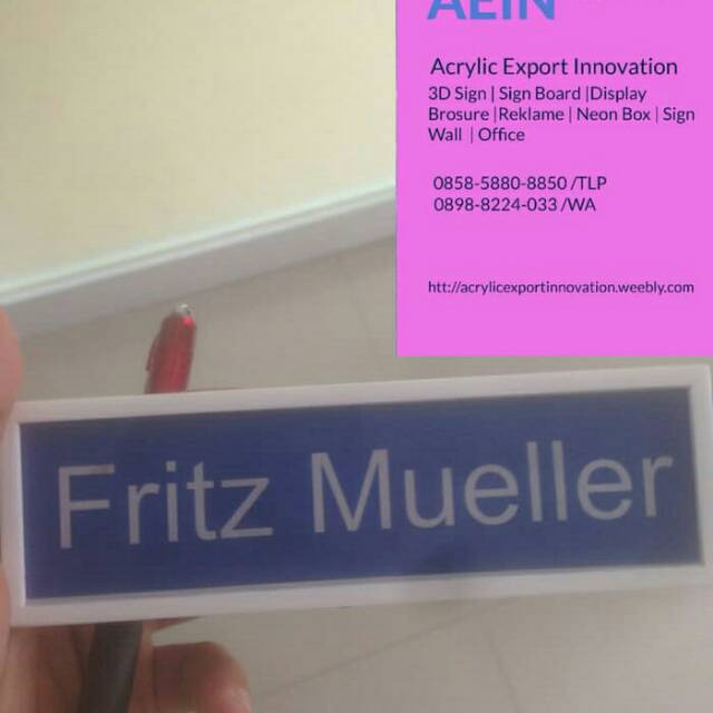

Name Tag Door Slading Akrilik Bisa Di Ganti