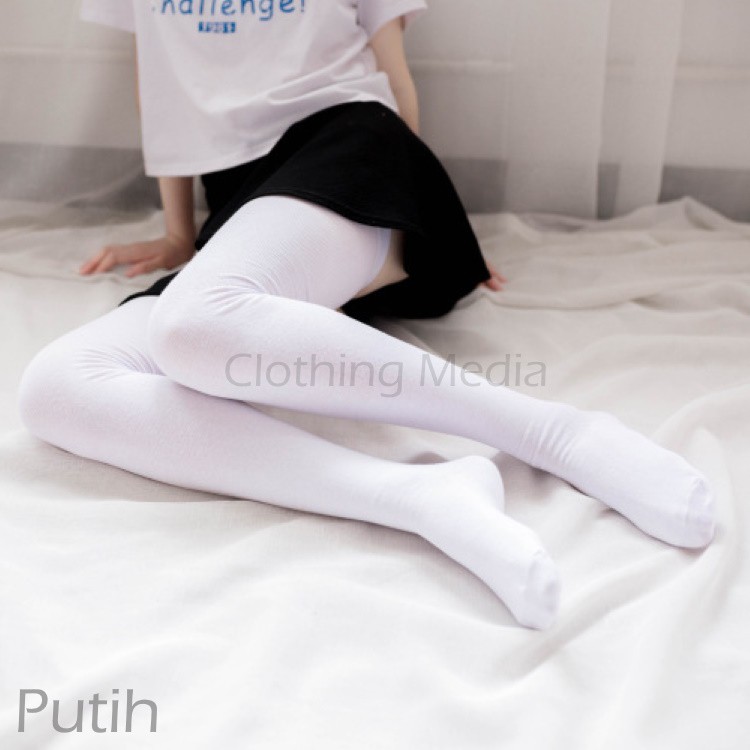 Kaos Kaki Cotton 80cm Super Panjang Katun Kaus Tinggi Overknee Long Socks Thigh High