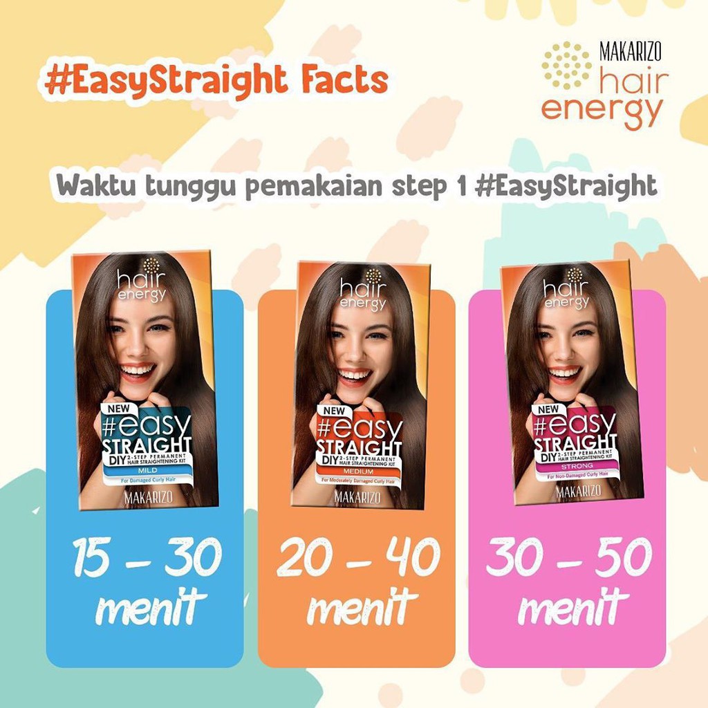 MAKARIZO Easy Straight | Pelurus Rambut EasyStraight | Mild Medium Strong 80ml 120ml