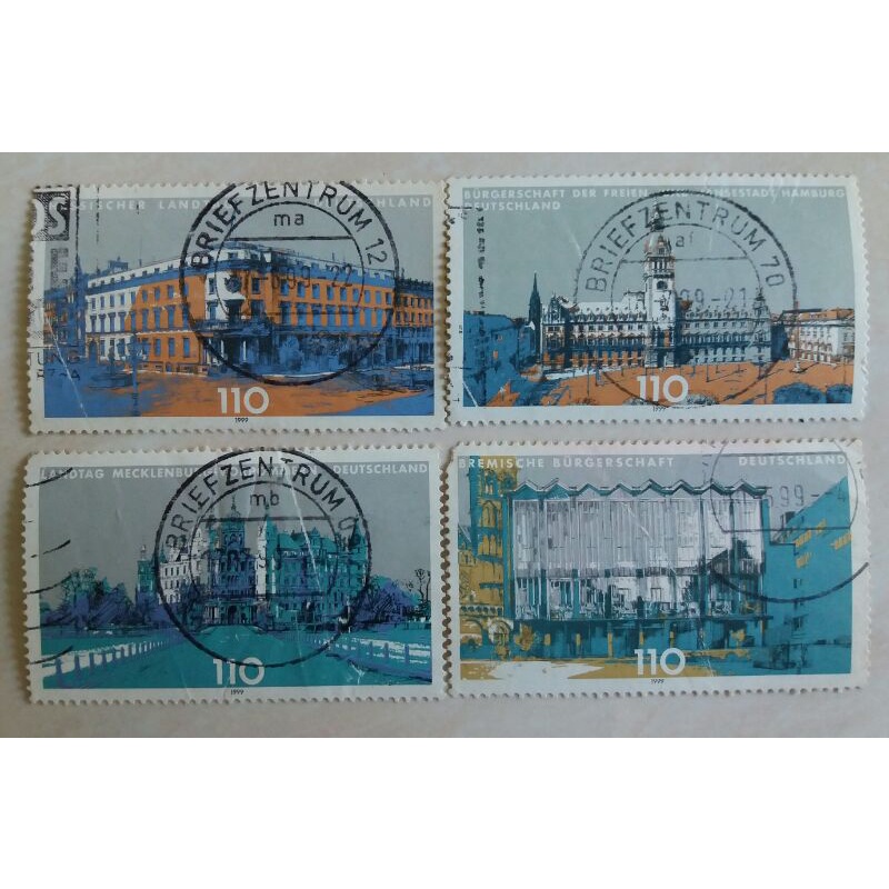 

(AB) Perangko Jerman Parliaments of the Federal States in Germany 1999 Set Lengkap 4pcs Used