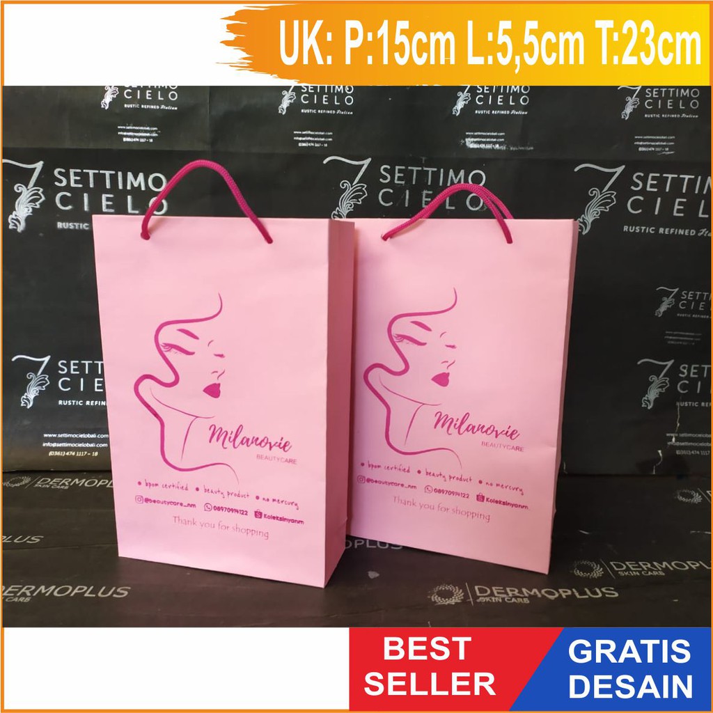 

Paperbag Custom Dengan Sablon Bahan Kertas BC Murah Feee Desain