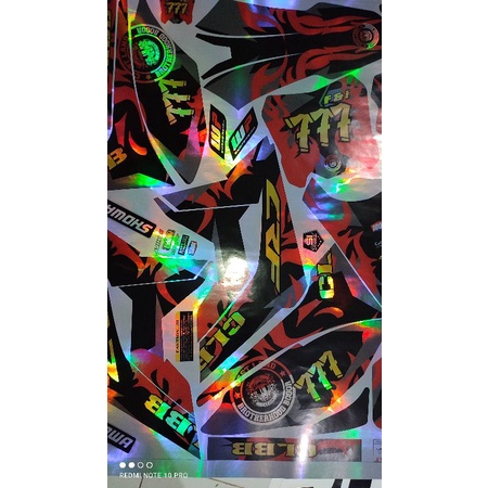decal sticker motor crf murah hologram pelangi