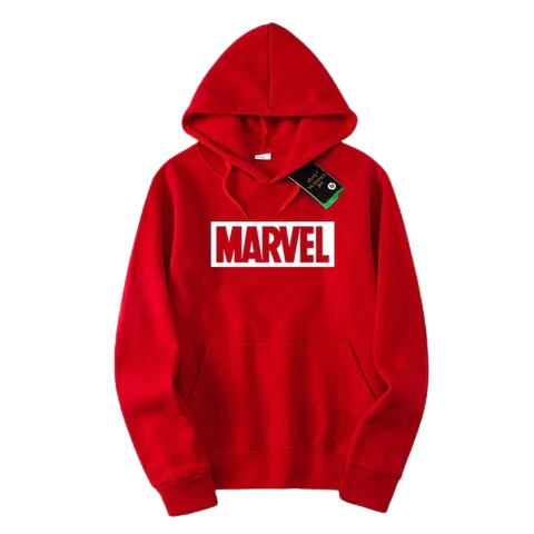 MARVEL WHITE Jumper Hoodie II MARVEL Sweater Hoodie II Sweter Oblong Topi Sz M - XL ( Pria &amp; Wanita / Anak &amp; Dewasa )