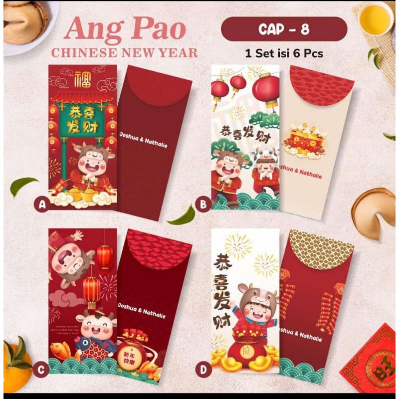 

Angpao Amplop Kartu Ucapan Tag Hang tag Label Kerbau Cow CNY Sincia Imlek 2021