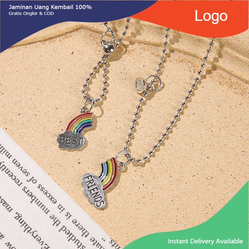 2pcs kalung rantai magnet Couple bestfriend/ kalung Couple pasangan persahabatan aesthetic