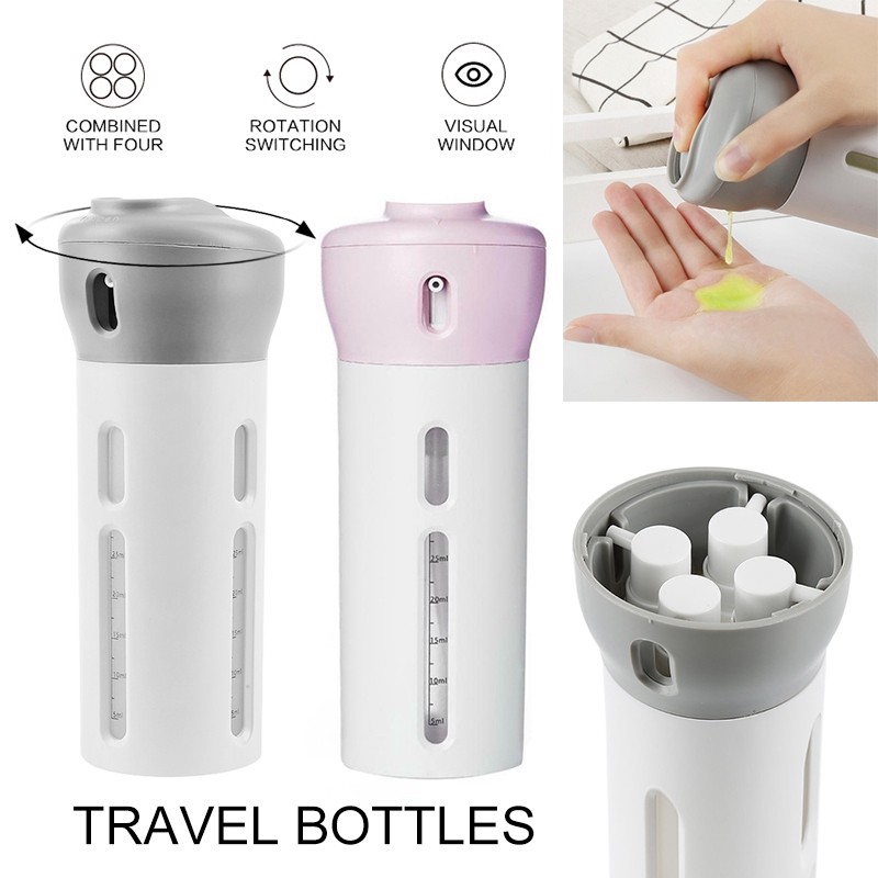 Smart Travel Bottle Set 4in1 Toiletries Dispenser Soap Kit