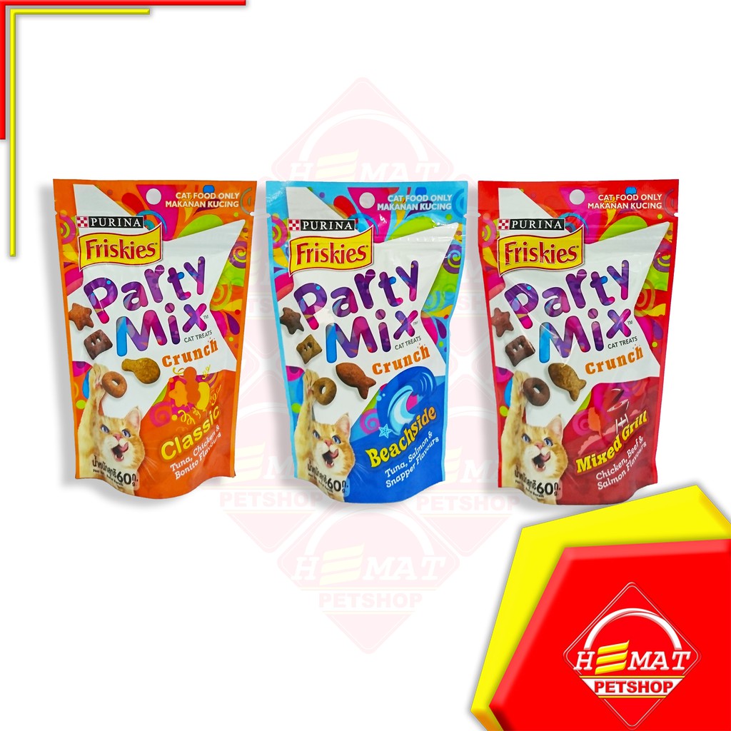 Friskies Party Mix All Varian 60 gr / Camilan Kucing / Snack PartyMix