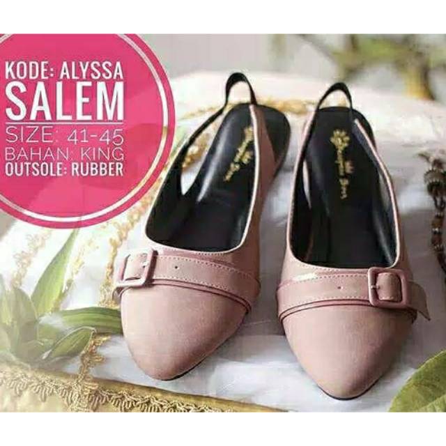 Alyssa Salem Shoes | Sepatu Wanita Big Size Jumbo Flat Heels Ukuran Besar 41 - 45