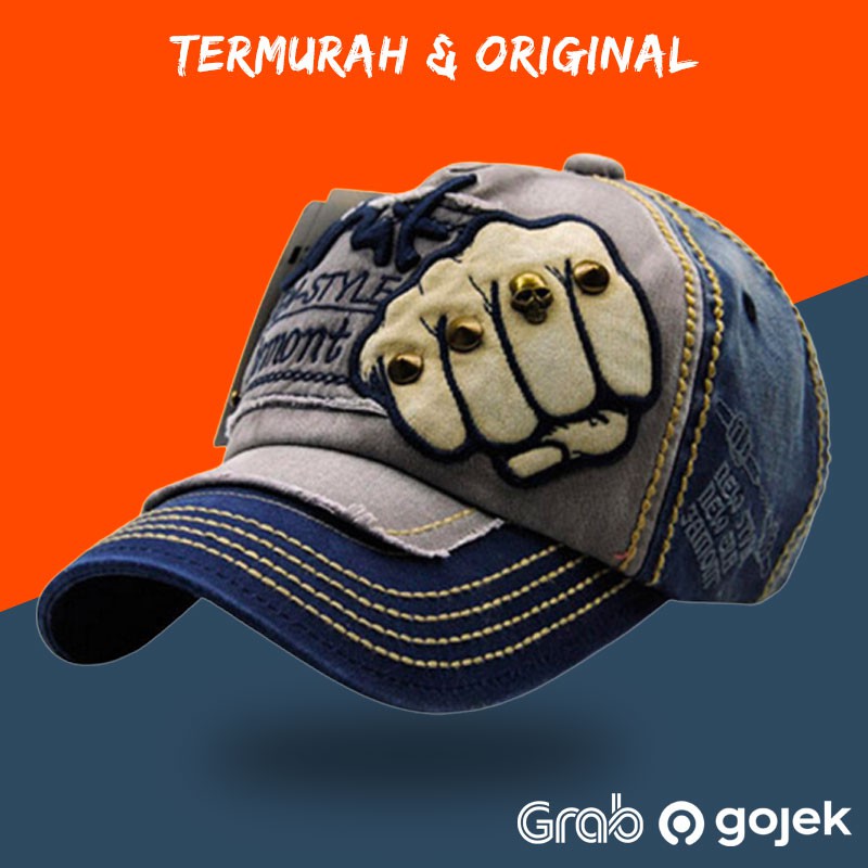 JAVASHOP Topi Pria Keren Premium Model Baru Warna Dark Blue