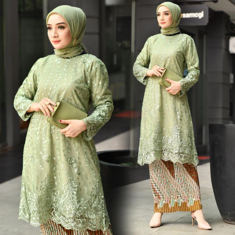 KEBAYA ORIGINAL//TUNIK BRUKAT TILLE//BAJU PESTA//BAJU WISUDA//KEBAYA MODERN//By Nasyef Collection