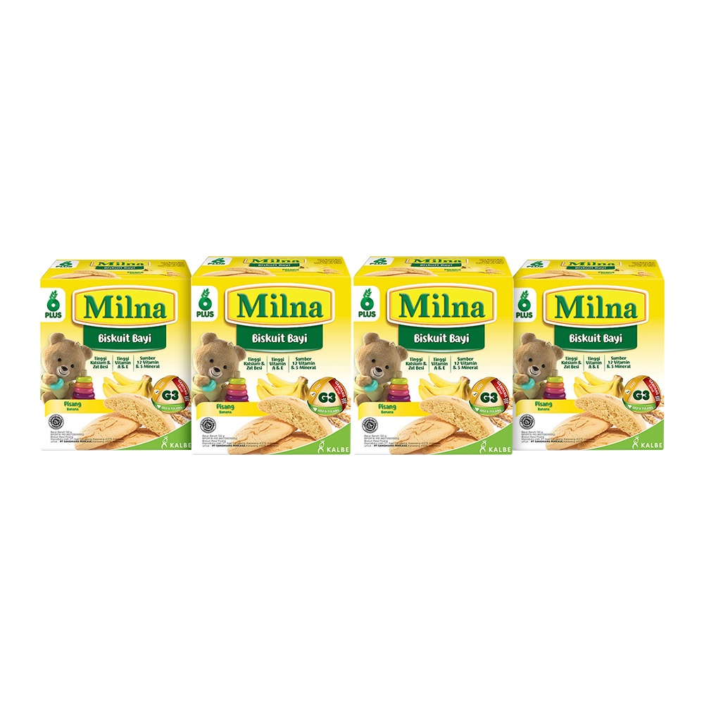 Milna Baby Biskuit Pisang 110 G (4 Pack)